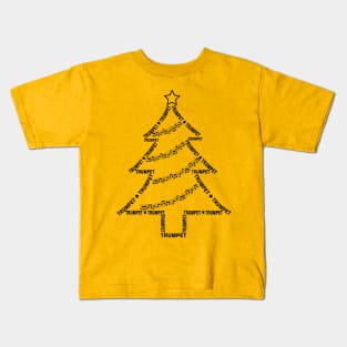 Trumpet Text Christmas Tree Kids T-Shirt